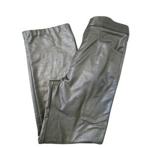 Vintage Olive Green Faux Leather Pants 80s Highrise Made In Canada Size S